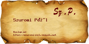Szuromi Pál névjegykártya
